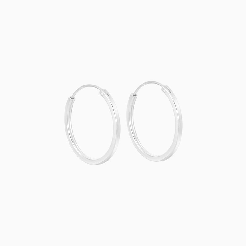 Silver square Hoops 16mm