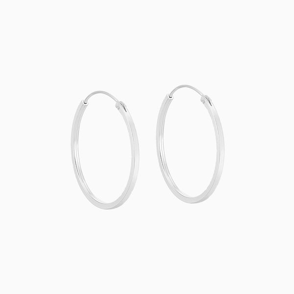 Silver Square Hoops 20mm