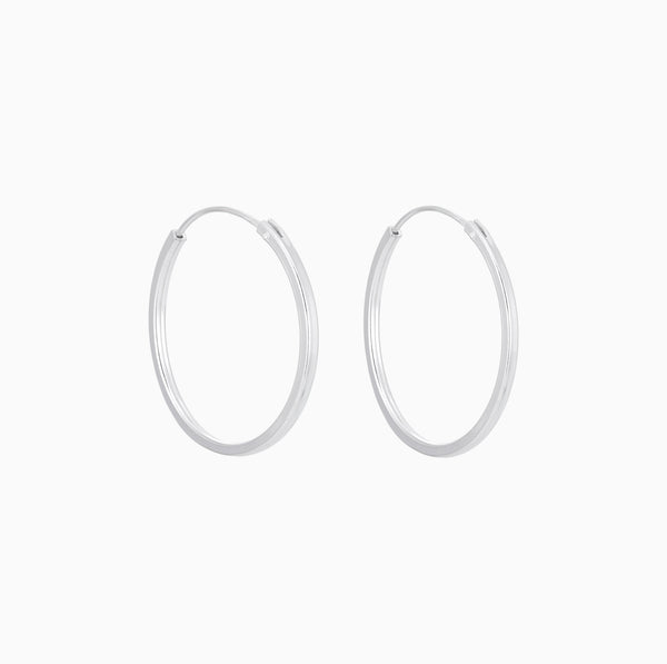 Silver Square Hoops 25mm