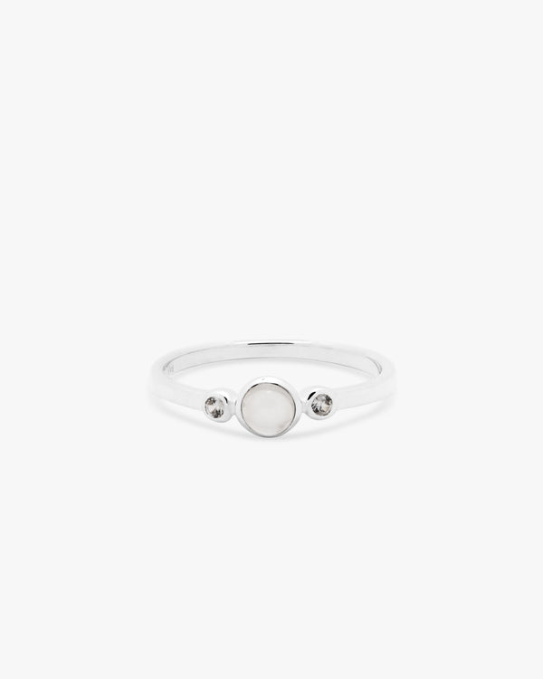 Silver Cloud Moonstone Ring