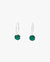 Silver Briolite Green Onyx Earrings