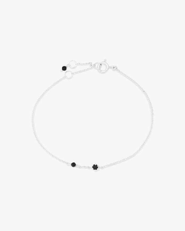 Silver Mini Black Onyx Bracelet