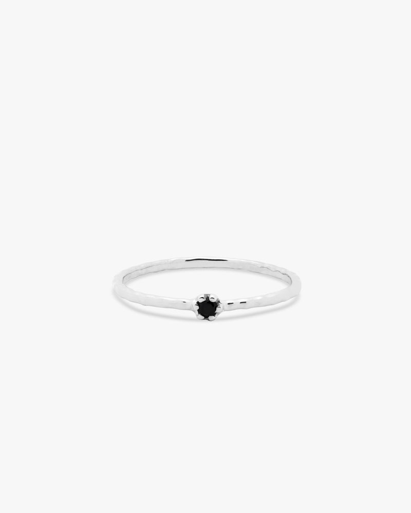 Silver Black Onyx Stackable Ring