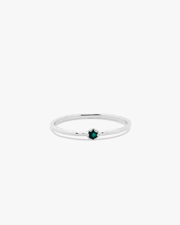 Silver Green Onyx Stackable Ring