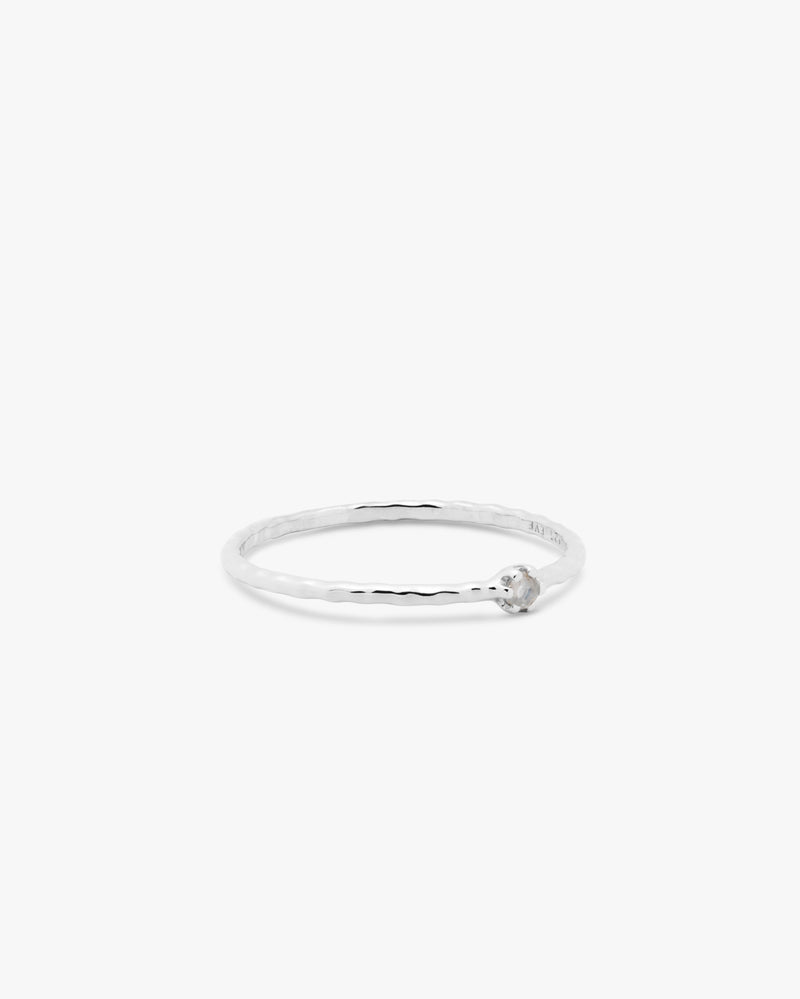 Silver Moonstone Stackable Ring
