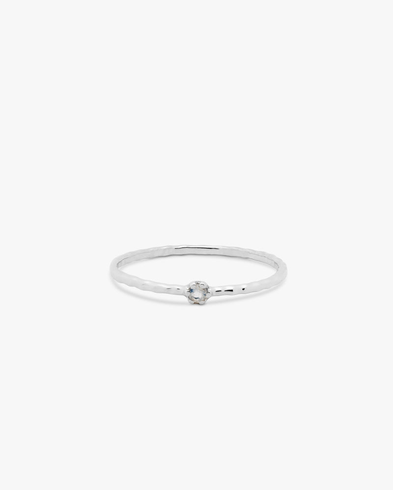 Silver Moonstone Stackable Ring