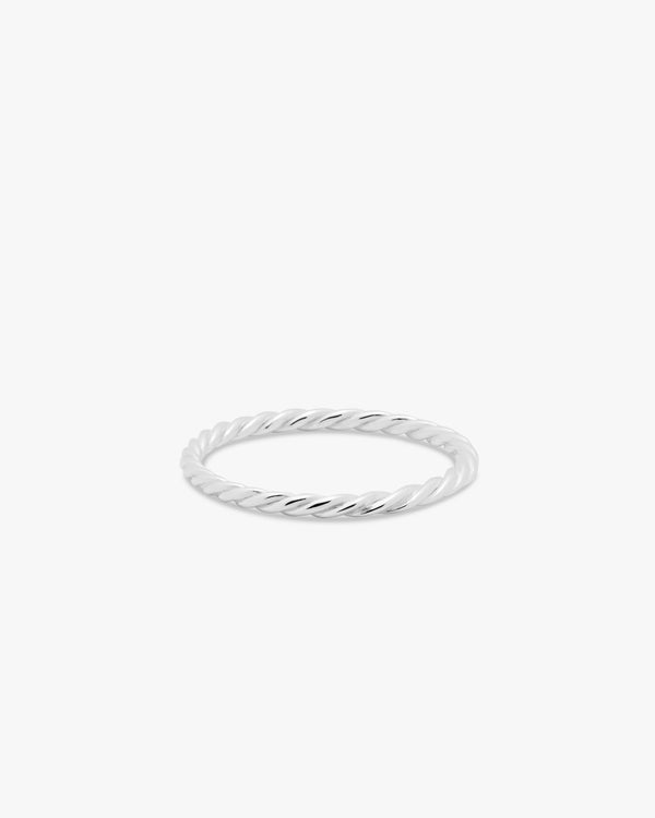 Silver Twist Stackable Ring