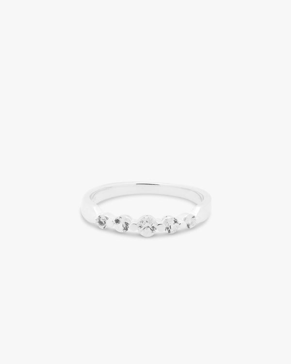 Silver White Zircon Ring