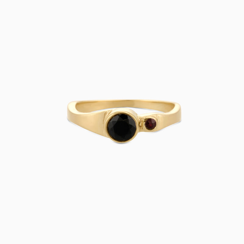Golden Space Black Onyx Ring