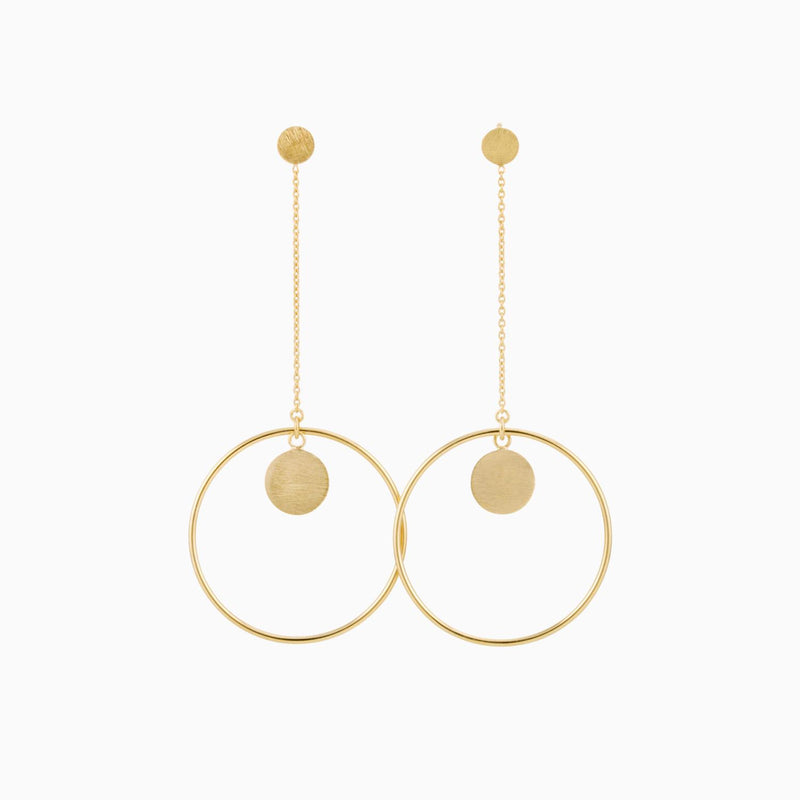 Golden Circle Sand Stud Earrings