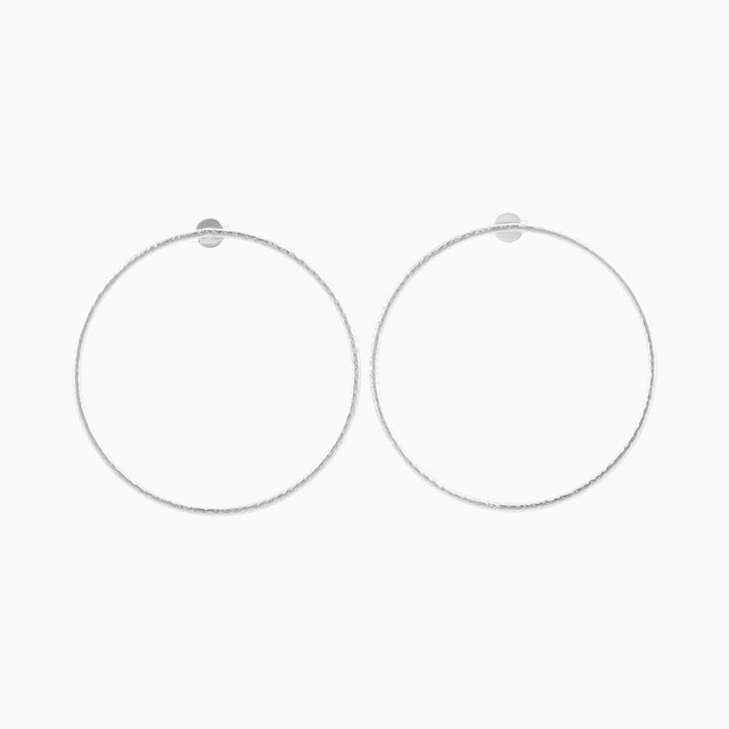 Silver Raw Circle Earrings
